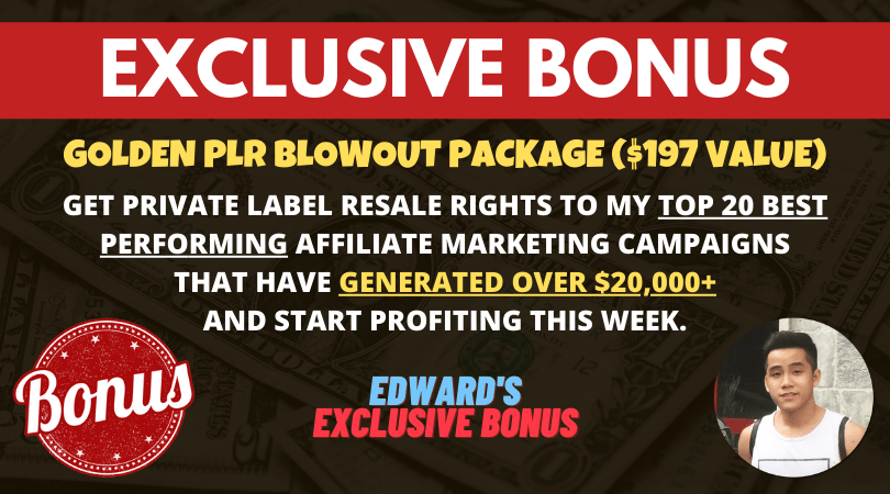 bonus golden plr blowout package